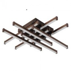 Lustra LED - RAZE DE SOARE, 174/6-COF, Loomina LUX LED, Cafeniu, 160W, Telecomanda