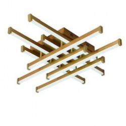 Lustra LED - RAZE DE SOARE, 174/6-GD, Loomina LUX LED, Auriu, 160W, Telecomanda