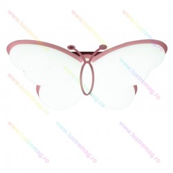 Lustra LED FLUTURE, Loomina LUX LED, Alb-Roz, 120 W, Telecomanda