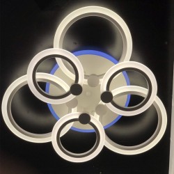 Lustra LED - DECO 3+3 CIRCLES Design, 6601/3+3 WT+RGB, Loomina LUX LED, 120W, Telecomanda