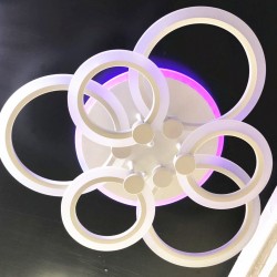 Lustra LED - DECO 3+3 CIRCLES Design, 6601/3+3 WT+RGB, Loomina LUX LED, 120W, Telecomanda Lustra LED - DECO 3+3 CIRCLES Design, 6601/3+3 WT+RGB, Loomina LUX LED, 120W, Telecomanda