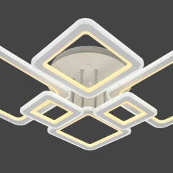 Lustra LED - ROMB 4+2 Design, Loomina LUX LED, 416 W, Alb, Telecomanda