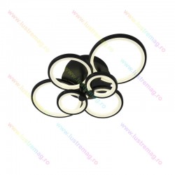 Lustra LED Circle Design, 6626/6, Loomina LUX LED, Alb/Negru, 196 W, Telecomanda