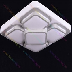 Lustra LED Cube Design cu Telecomanda, 1124 C, Loomina LUX LED, Alb, 96 W